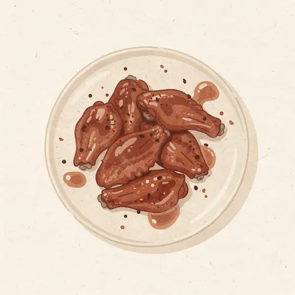 BBQ chicken wings illustration