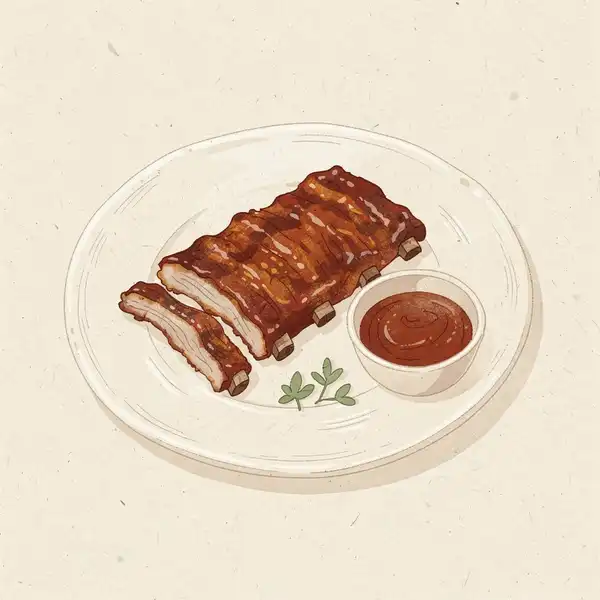 BBQ pork ribs illustration