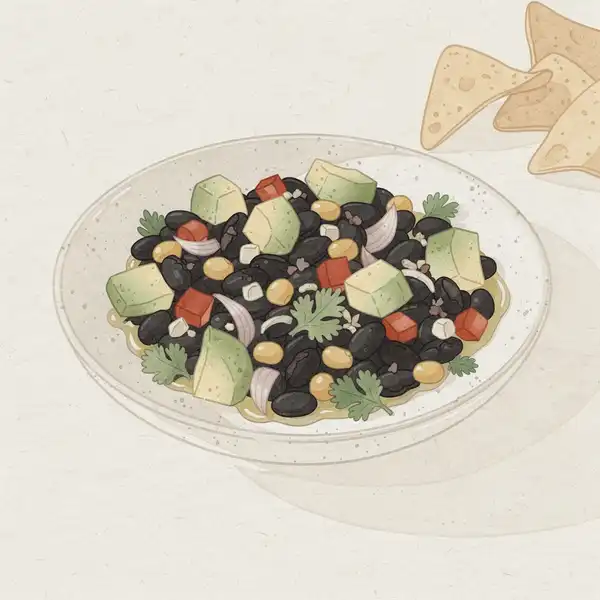 Black bean salad illustration