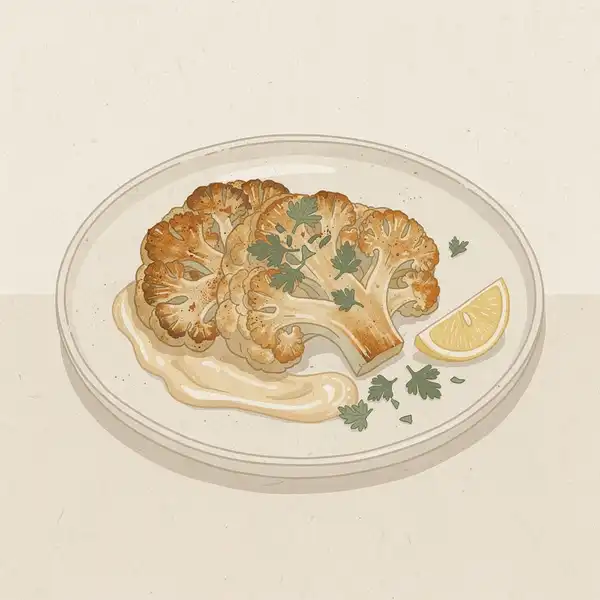 Cauliflower steak illustration
