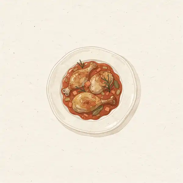 Chicken cacciatore illustration