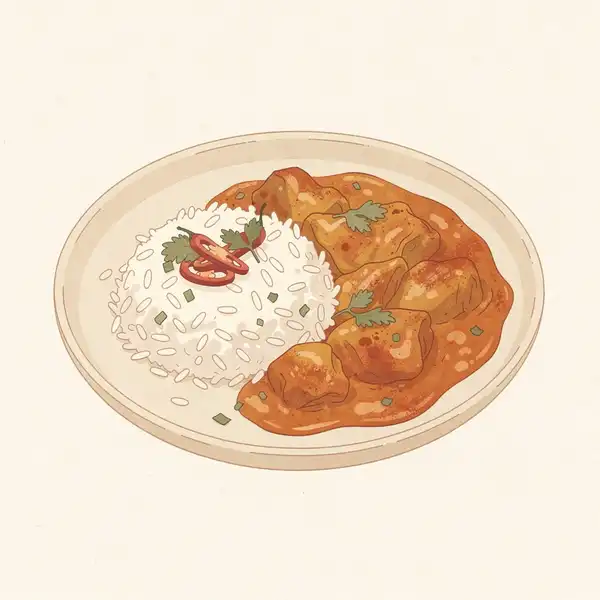 Chicken curry illustration