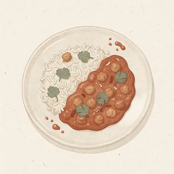 Chickpea masala illustration