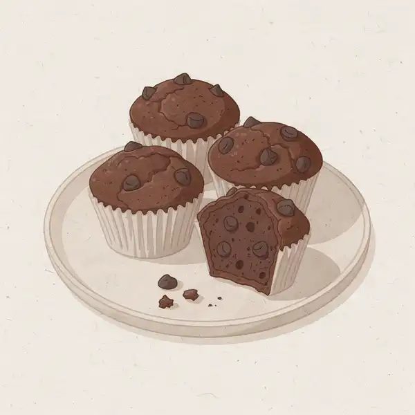 Chocolate chip muffins illustration
