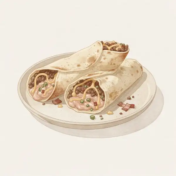 Crispy McBacon burrito illustration