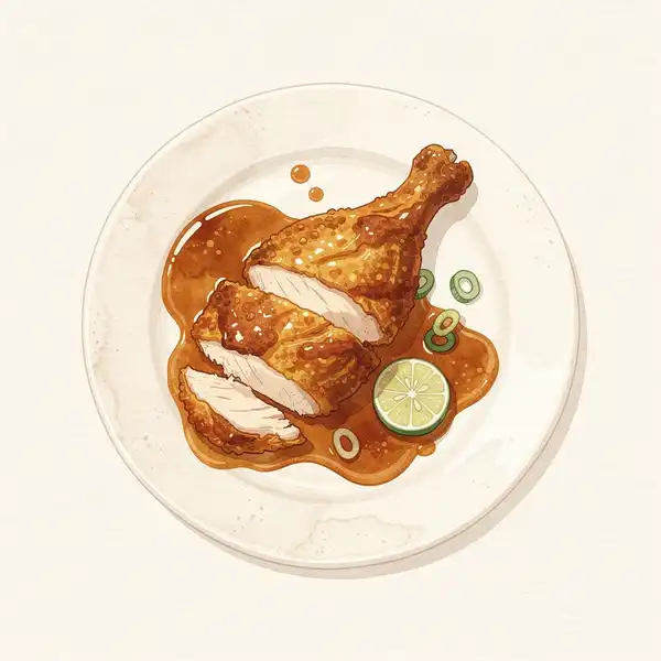 Crispy oyster chicken illustration