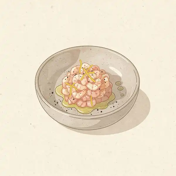 King prawn tartare illustration