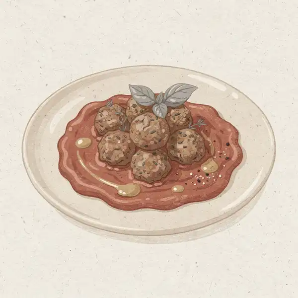 Lentil meatballs illustration