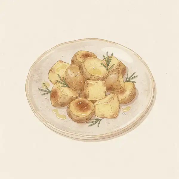 Oven-roasted potatoes illustration