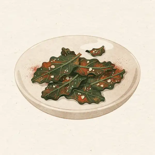 Paprika kale chips illustration