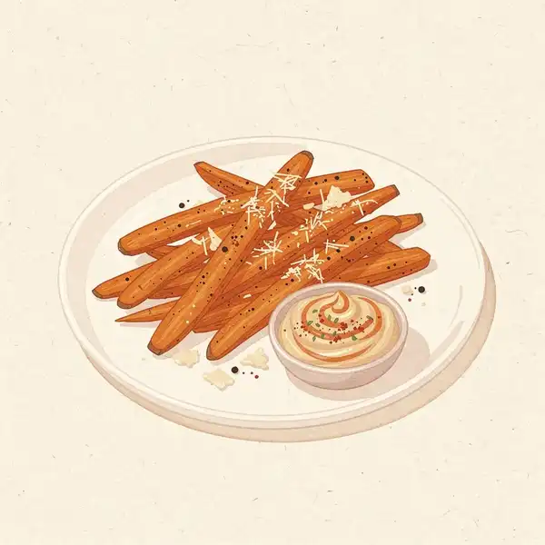 Parmesan carrot chips illustration