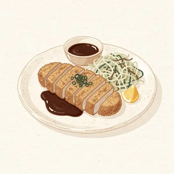 Pork tonkatsu illustration