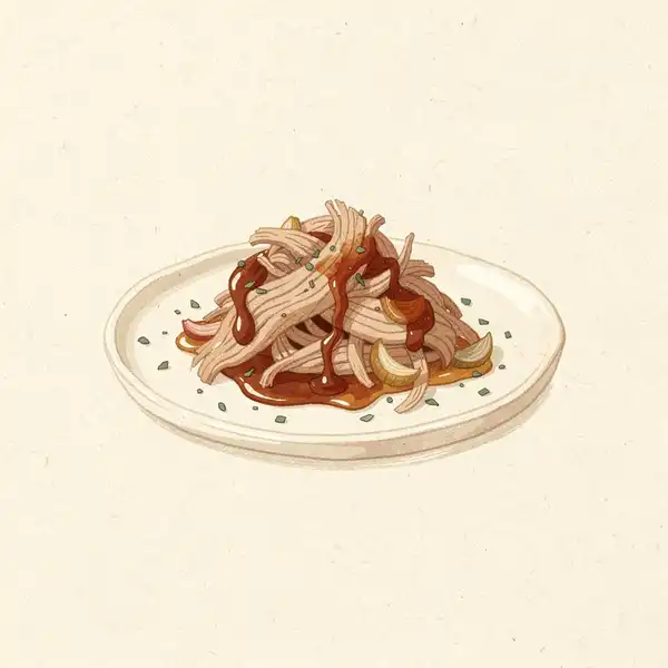 Pulled chicken illustration