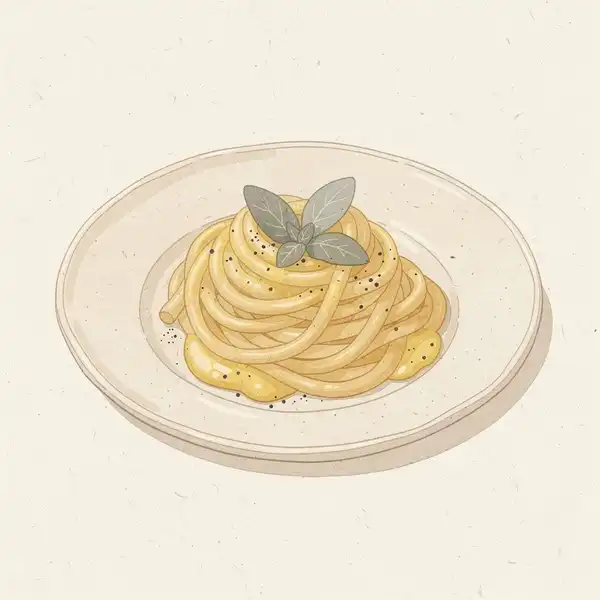 Ricotta and saffron pasta illustration