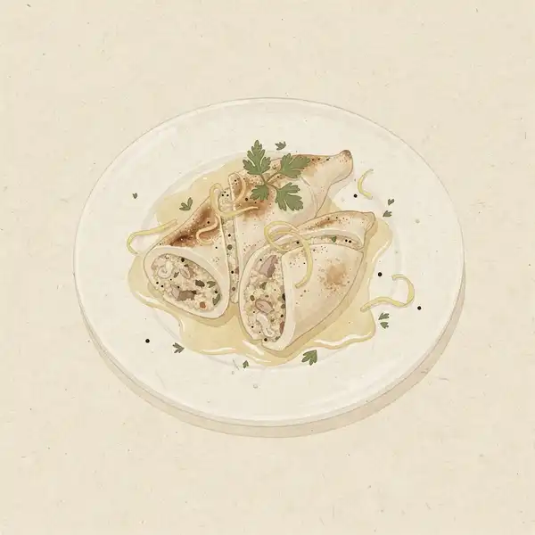 Stuffed calamari illustration