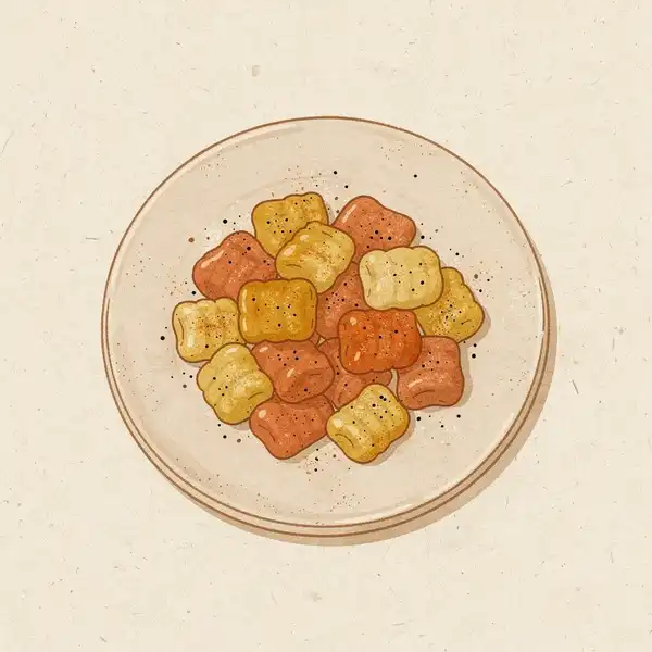Two-tone cauliflower gnocchi illustration