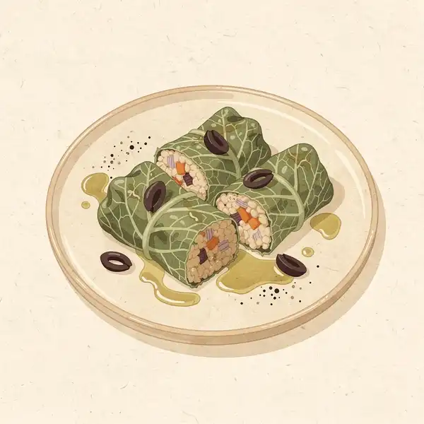 Vegetarian cabbage rolls illustration